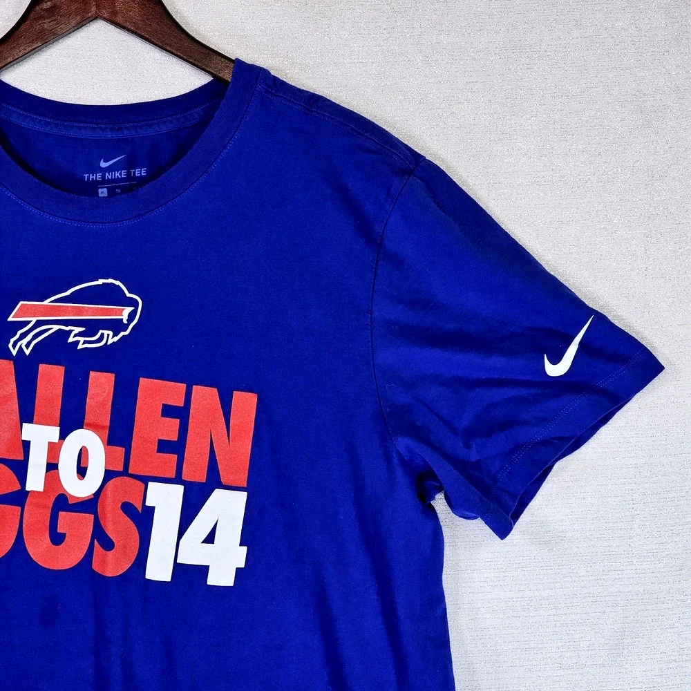 Nike Buffalo Bills Football Men's T-Shirt 17 Allen To Diggs 14 Fanatics Cotton